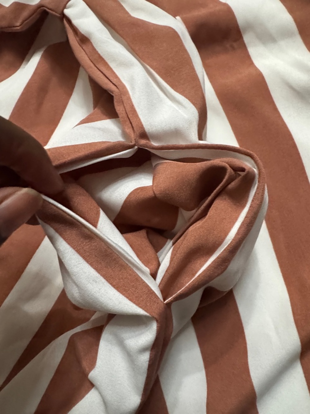 C+D+M Collection Striped Dress Rust White Flutter Sleeve SIZE S - Picture 4 of 7